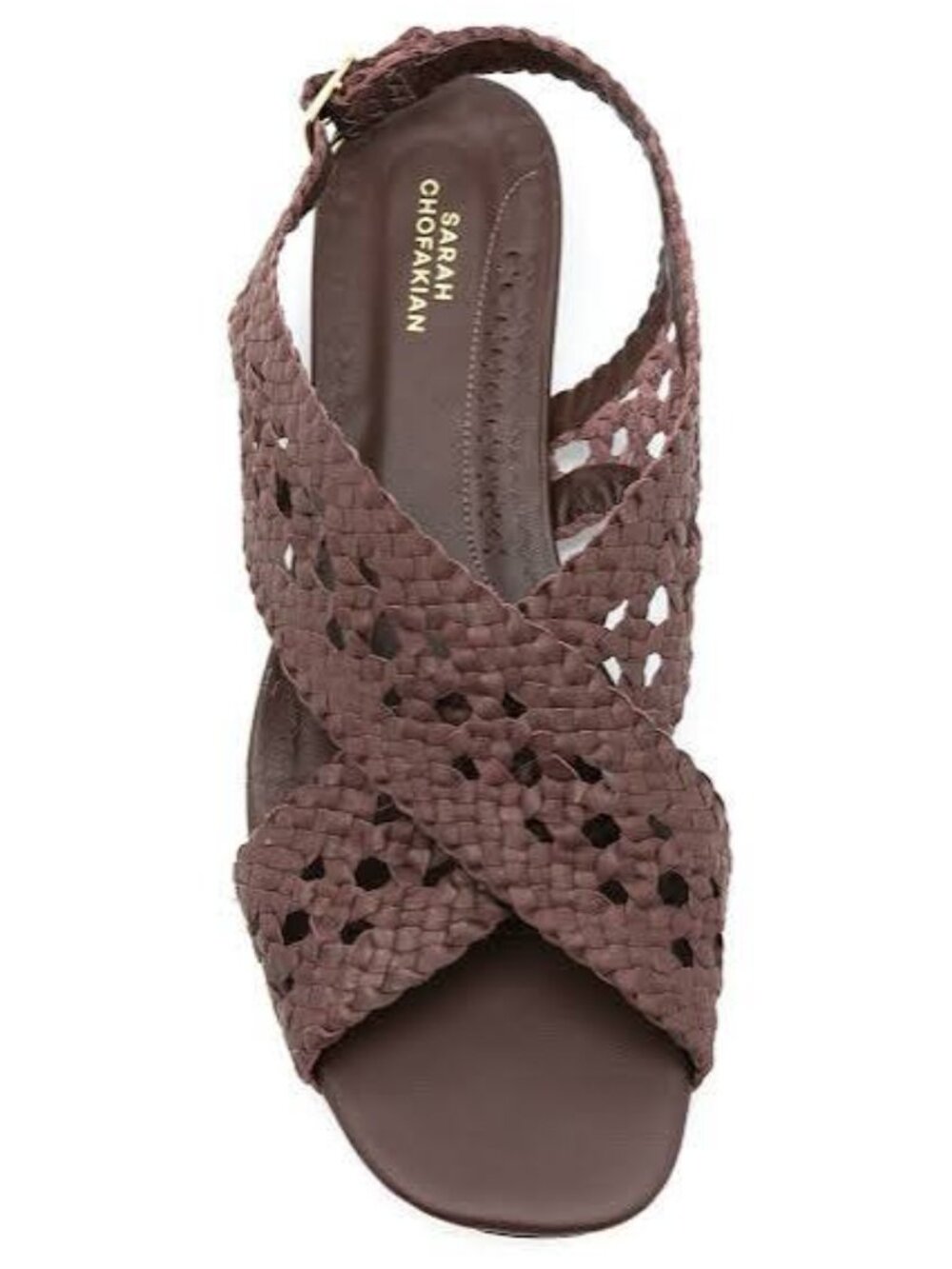 Sarah Chofakian Isolde Woven Sling-Back Brown Sandals 40EU/38BR (8.5-9US)